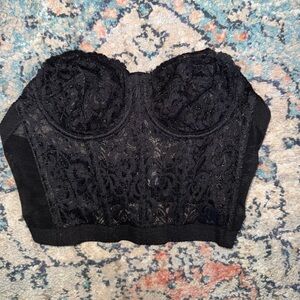 Black Lace Bustier Top